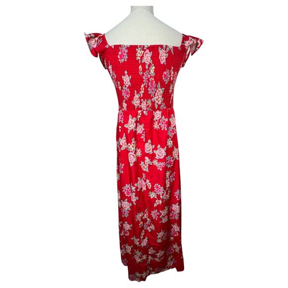 Cupshe Floral Off-Shoulder Flutter Sleeve Maxi Dress Size M - Picture 5 of 8